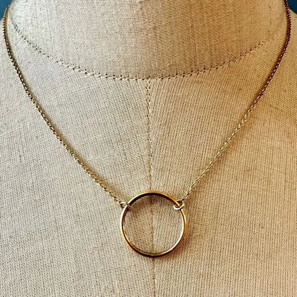 Gorjana vintage gold tone circle necklace